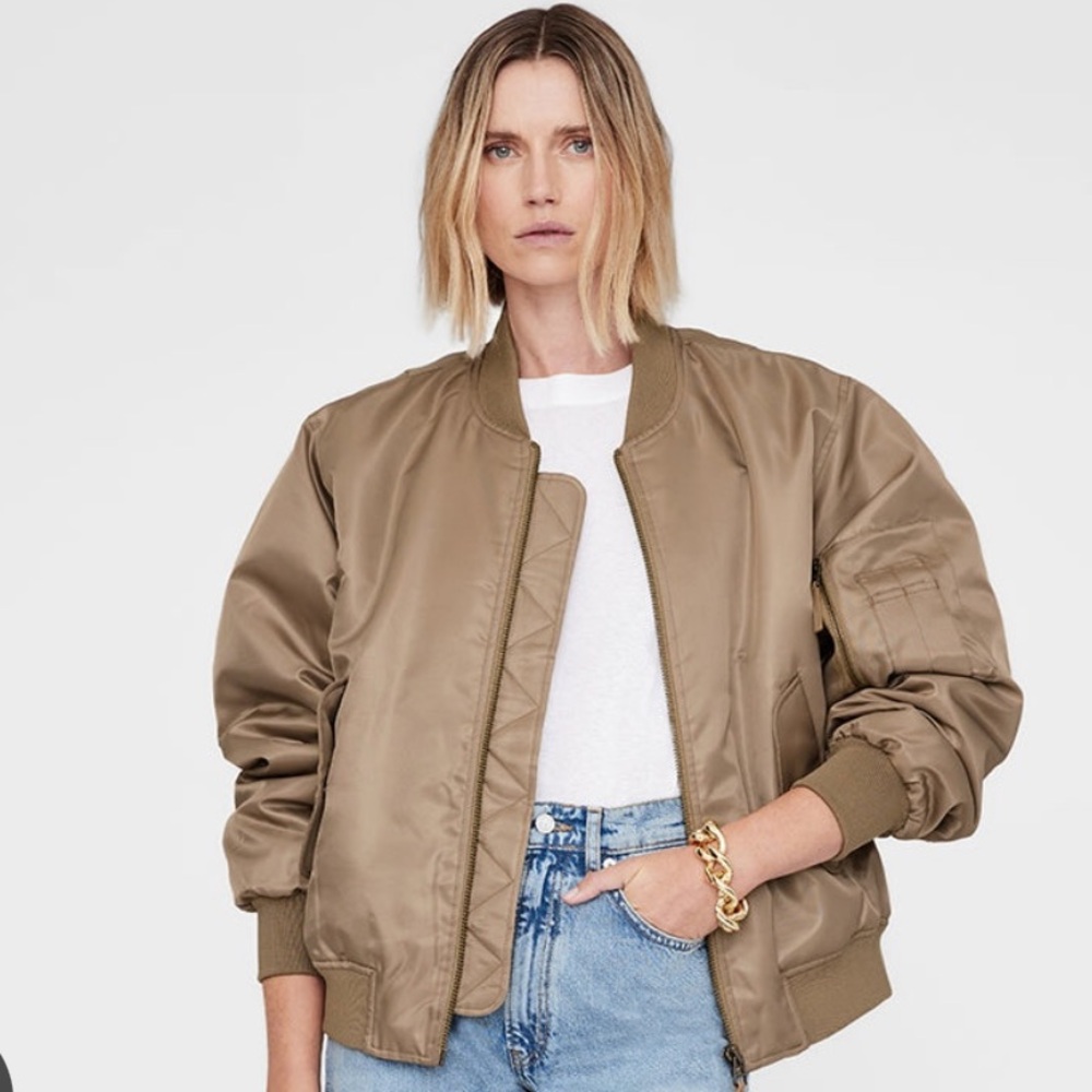 Anine Bing Leon Bomber Jacket In Sepia